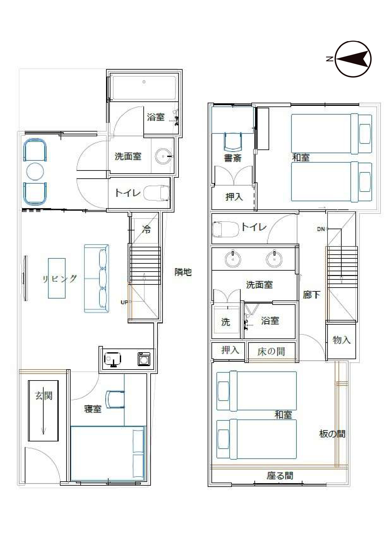 ゲストヴィラ　夕顔邸平面図