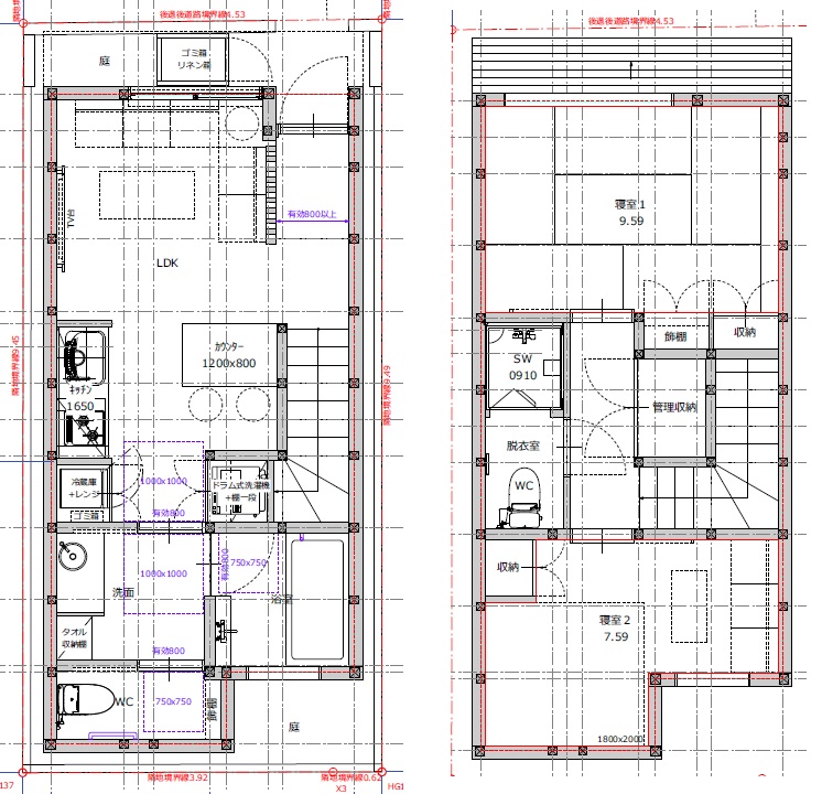南区東九条南山王町 土地平面図