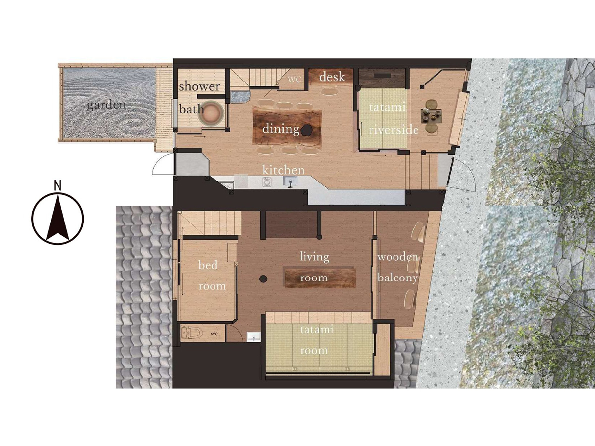 ゲストハウス　香 高瀬川　見取り図