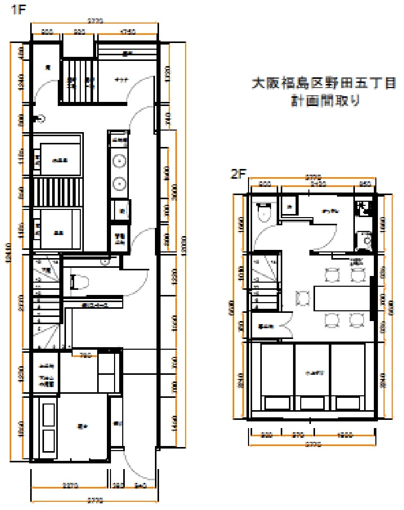 大阪市福島区野田5丁目　中古戸建平面図